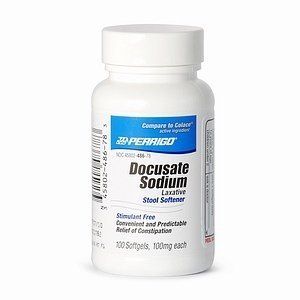 Perrigo Laxative Stool Softener Docusate Sodium Softgels  100 Mg  100 Count
