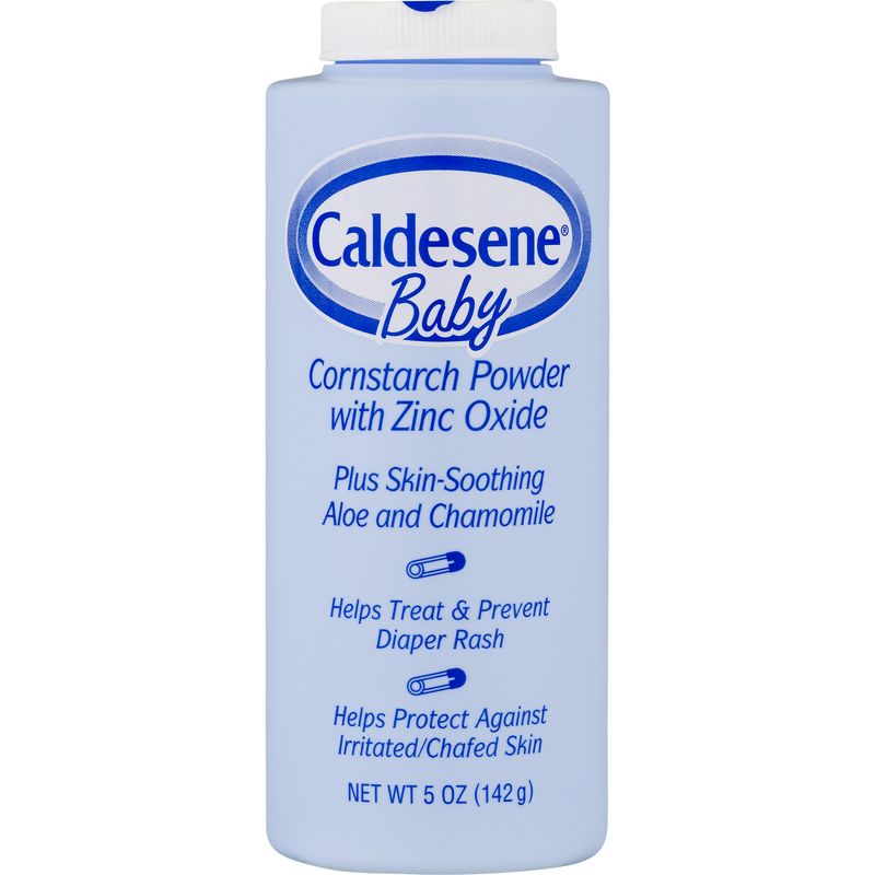 Caldesene Baby Cornstarch Powder W/ Zinc Oxide  Diaper Rash Treatment & Protection  5 Oz