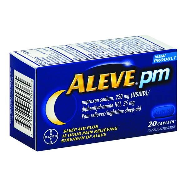 Aleve Pain Relief and Nighttime Sleep Aid Naproxen Sodium Caplets, 20 Ct | CVS