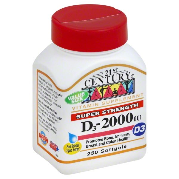 D3 Super Strength 250 Caps by 21st Century