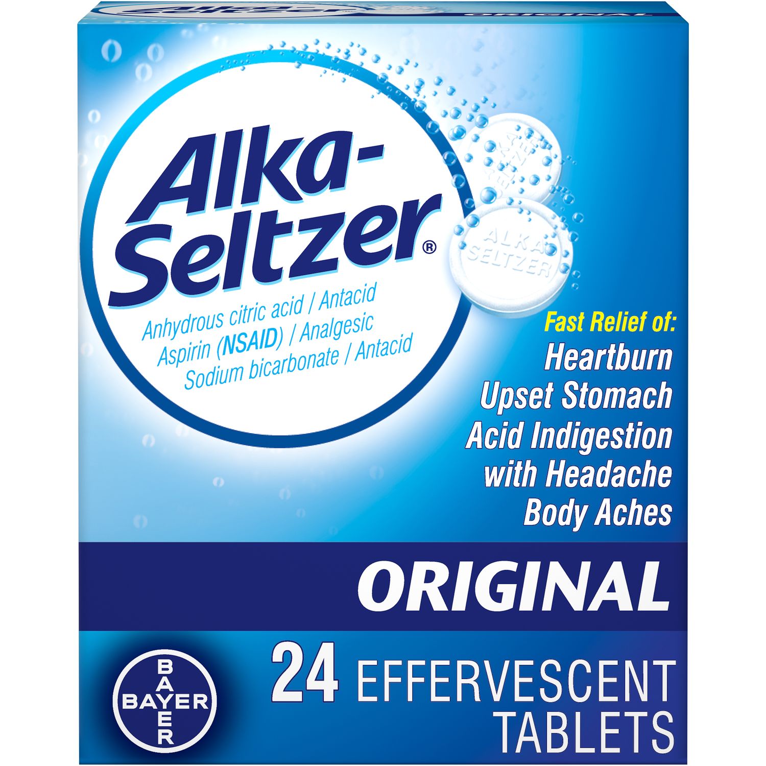 Alka-Seltzer Effervescent Tablets Original - 24.0 Ea