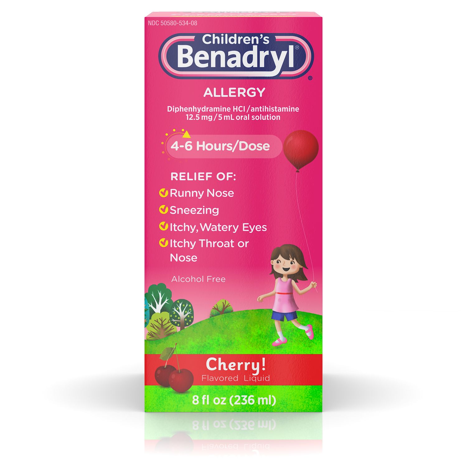 BENADRYL KIDS ALLERGY LIQ CHERRY 8OZ