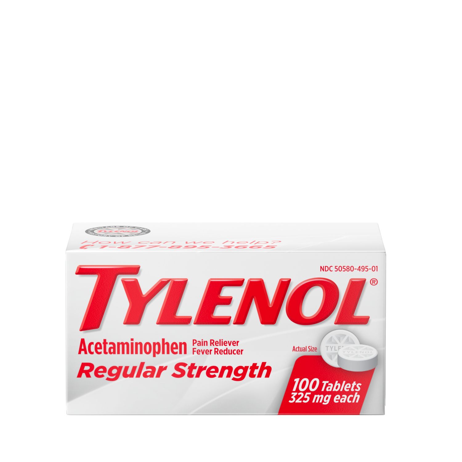 TYLENOL REGULAR STR TABLET 100CT