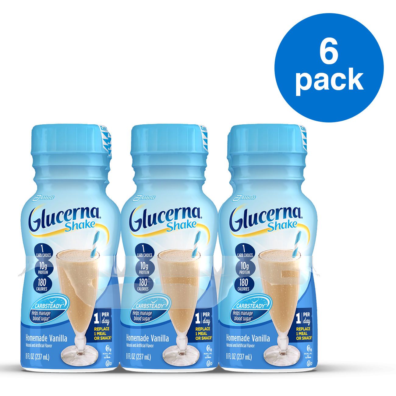 Glucerna Nutritional Shake Homemade Vanilla - 8.0 Fl Oz X 6 Pack