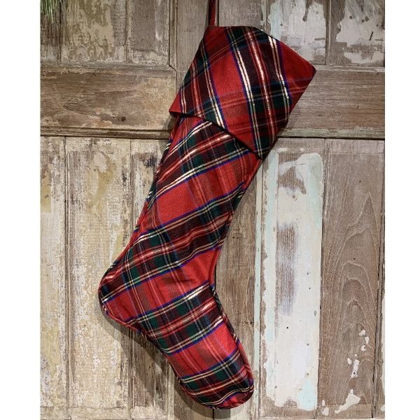 Metallic Plaid Stocking