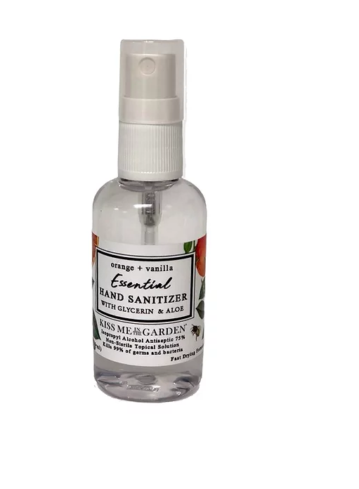 Orange Vanilla essentials mini hand sanitizer spray