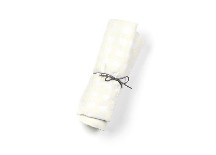 Ecru Gingham Swaddle