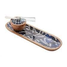 Indigo Enamel Dip &amp; Tray Set