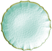 Baroque Glass Aqua Salad Plate
