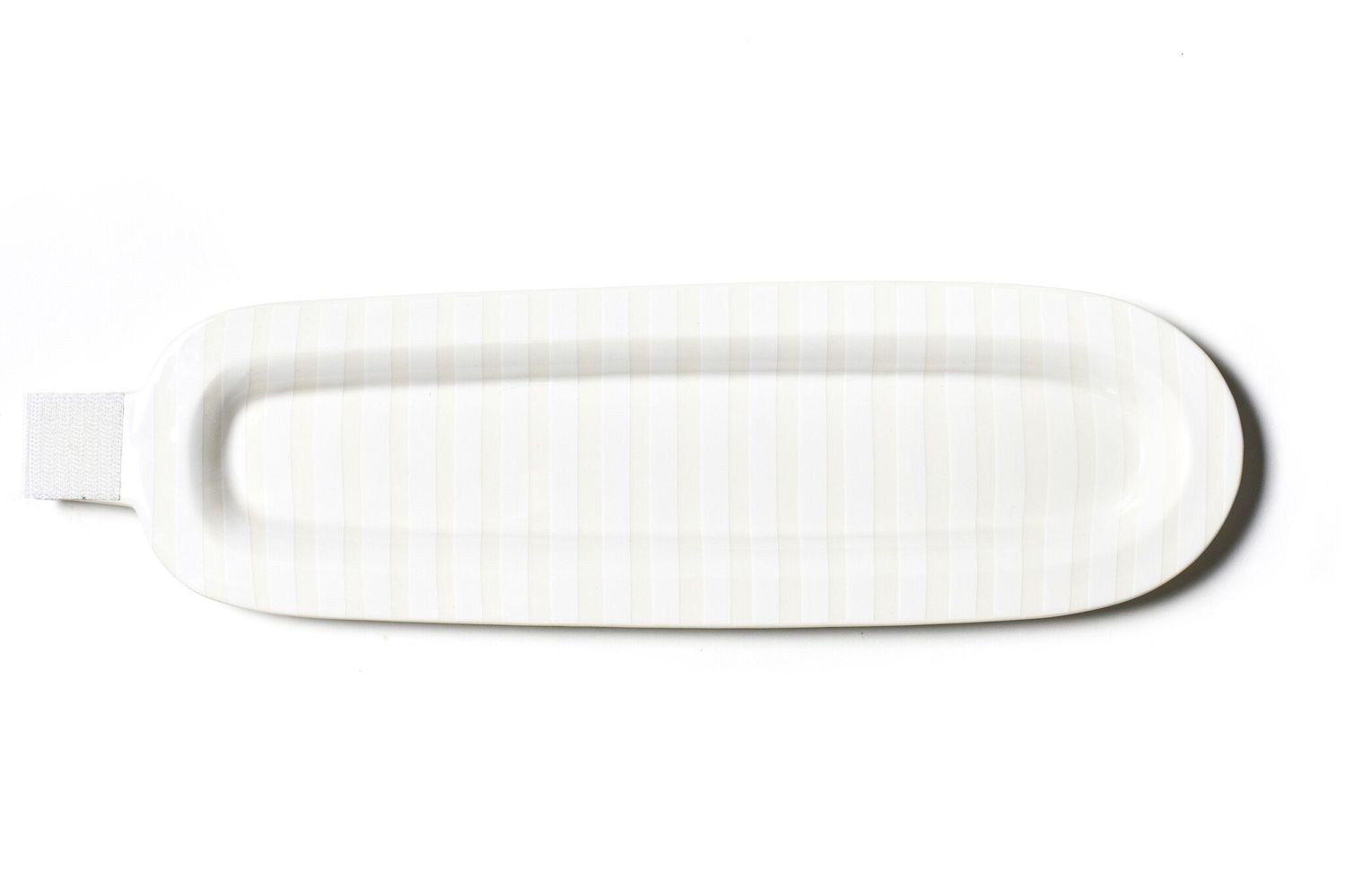 White Stripe Mini Entertaining Skinny Oval Platter