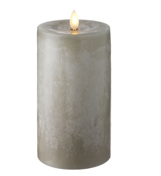 3.5 x 7 grey chalky pillar candle