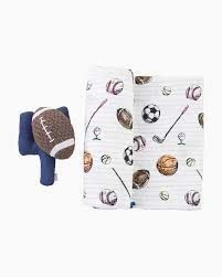 Football Swaddle &amp; Rattle Set