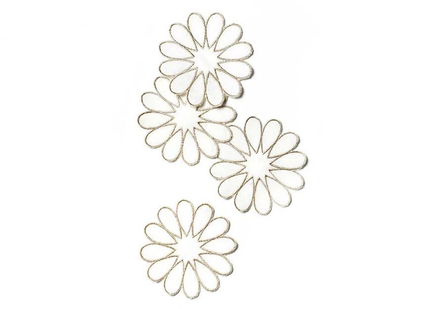 Deco Gold Scallop Cocktail Napkin Set of 4