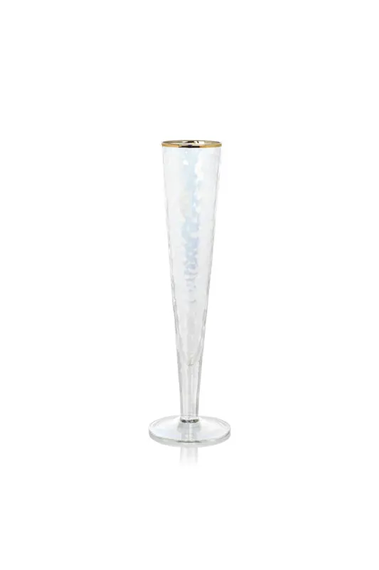 APERITIVO SLIM CHAMPAGNE FLUTE - LUSTER W/GOLD RIM