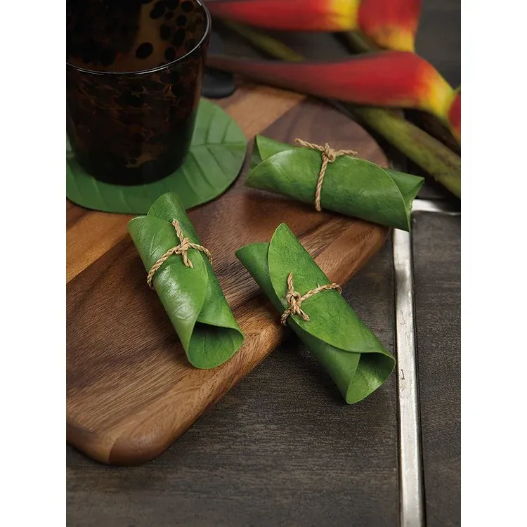 PACK OF 6 EVA LOTUS LEAF NAPKIN RINGS
