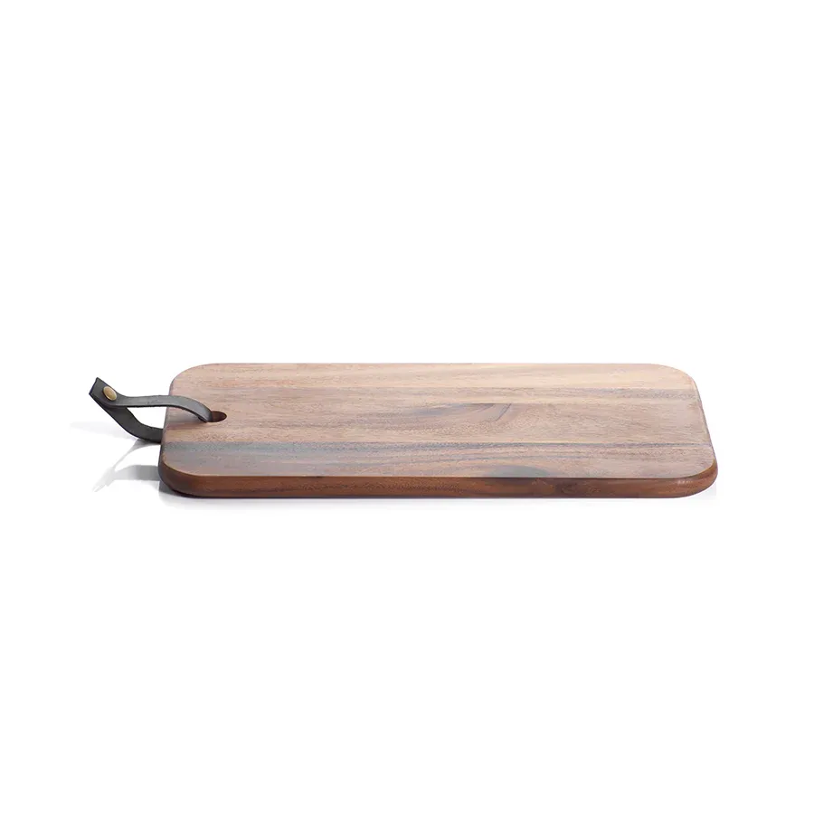 bali cheese board with leather strap