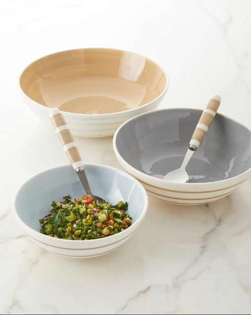 neutral nouveau coupe 3 piece serving bowl set