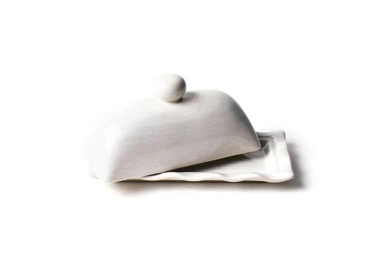 Signature Ruffle Domed Butter Dish White