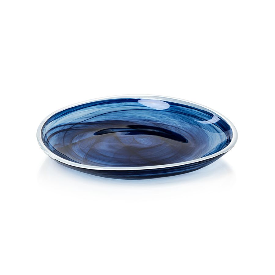 monte carlo alabaster glass plate - indigo 8.25