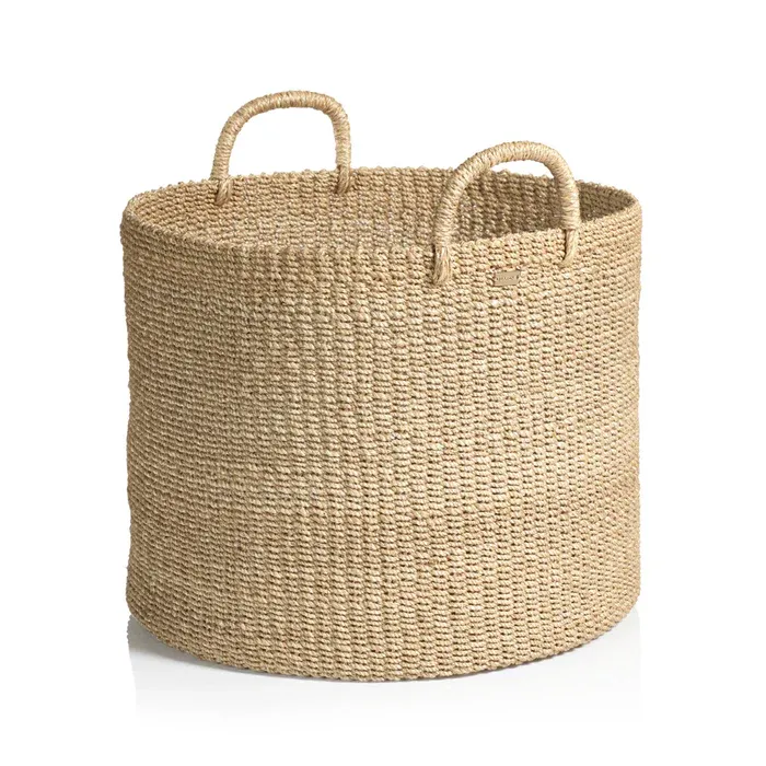 CAMILLE ROUND ABACA BASKET / HAMPER