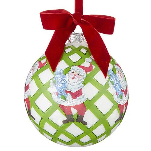5&quot; SANTA WITH GINGER JAR BALL ORNAMENT