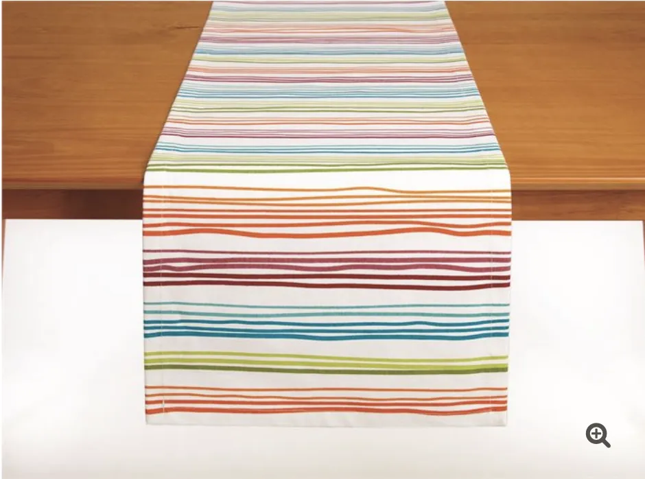 Rainbow striped table runner