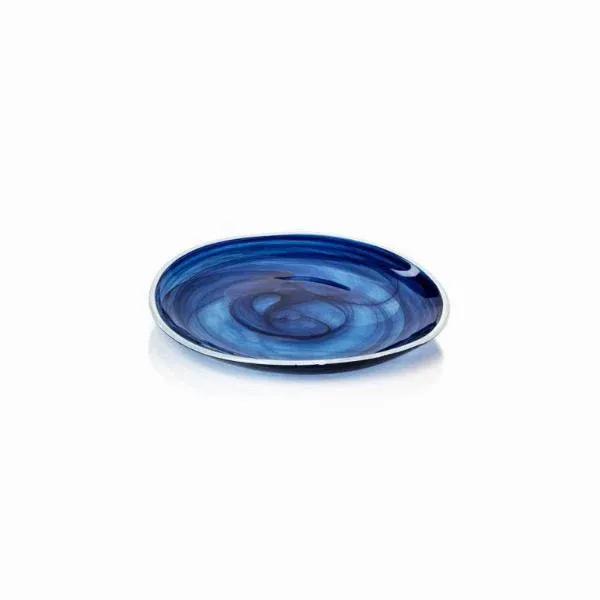 monte carlo alabaster glass plate - indigo 10.25