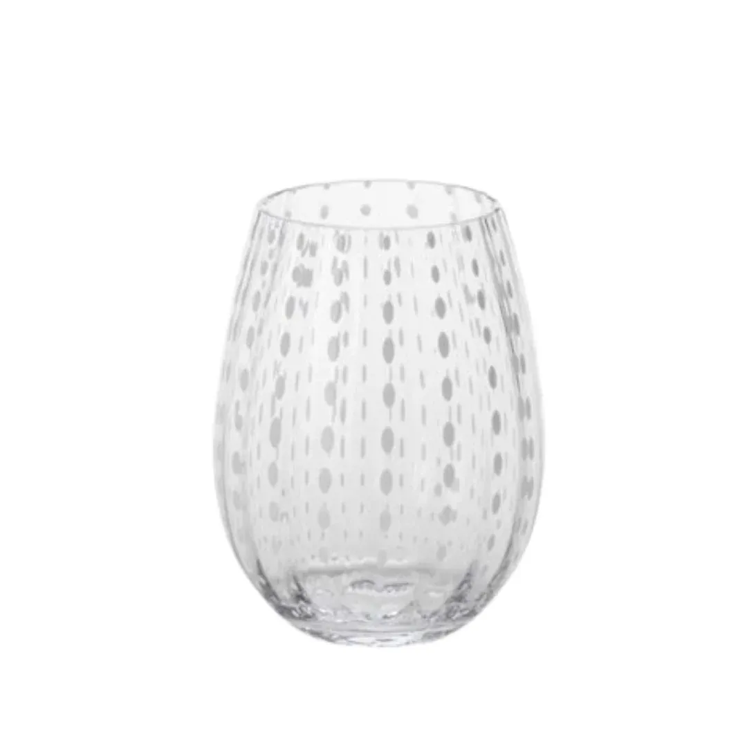 WHITE DOTS STEMLESS GLASS