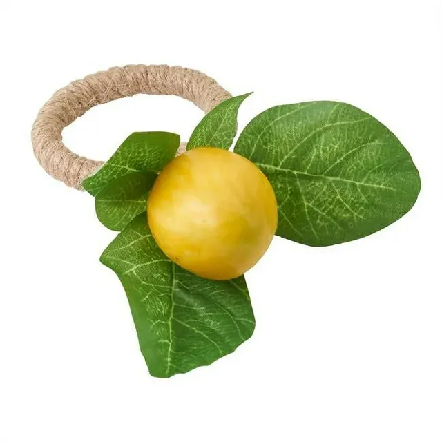 Lemon Napkin ring yellow set of 2