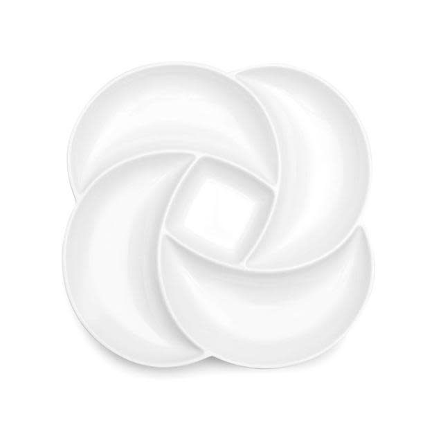 white 18&quot; clover serving platter