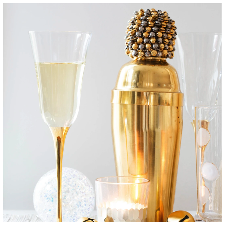 Optical Gold Stem Champagne Glass