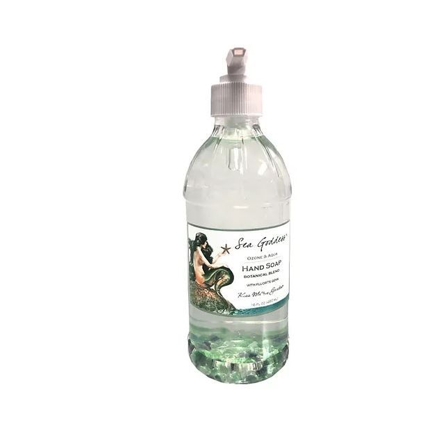 Sea Goddess hand soap with fluorite gems