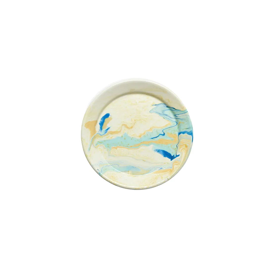 MULTI SWIRL DINNER PLATE LEMON CREAM
