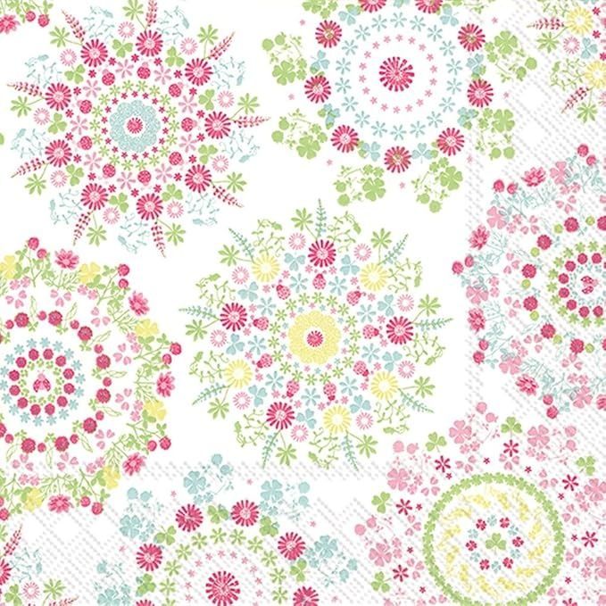 Lilly White/Pink Lunch napkin L770195