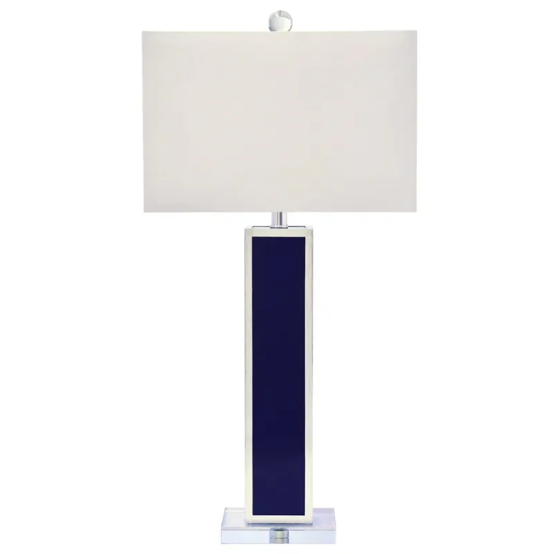navy silver rectangular lamp