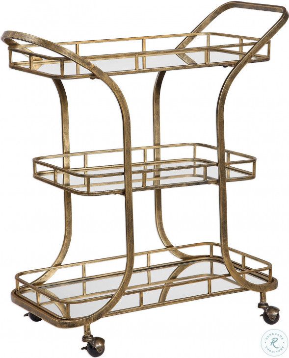 Weathered Gold Serving Cart