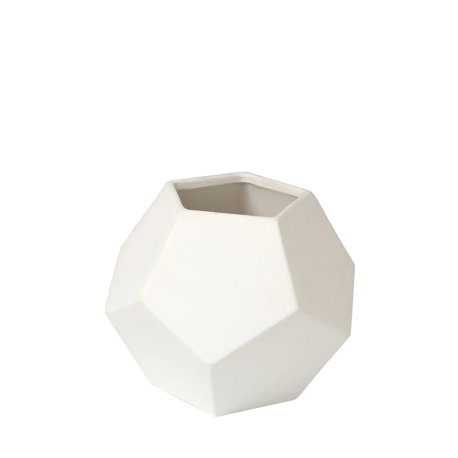 White geometric large vase