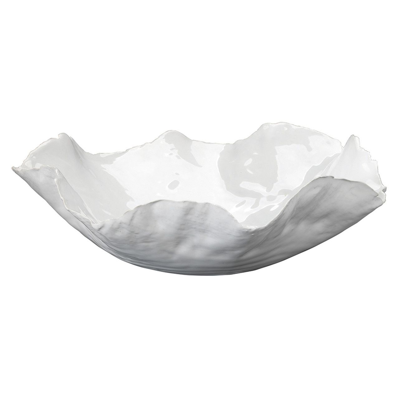 Peony Large Ceramic Bowl in White Ceramic