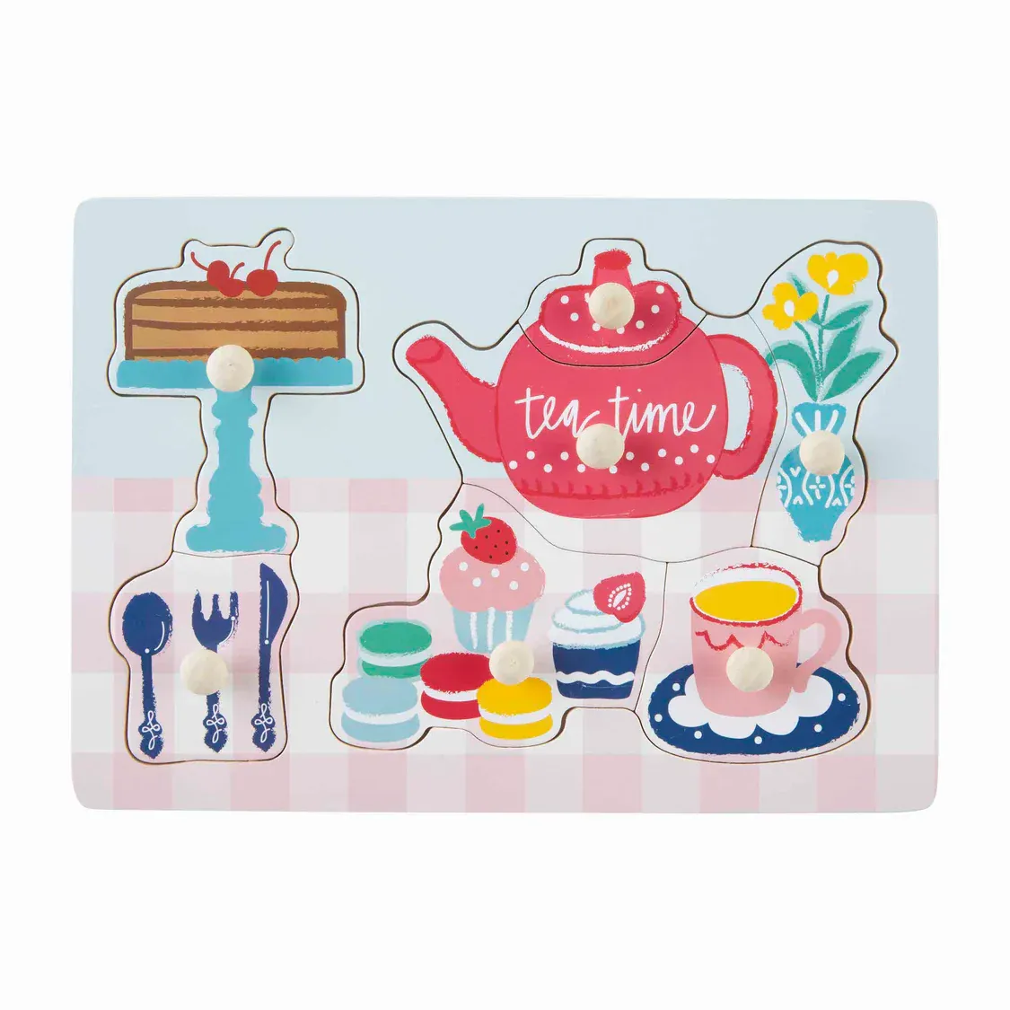 TEA PARTY KNOB WOOD PUZZLE