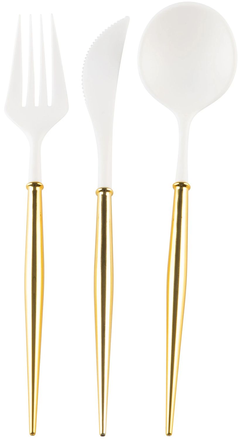 BELLA CUTLERY WHITE/GOLD HANDLE