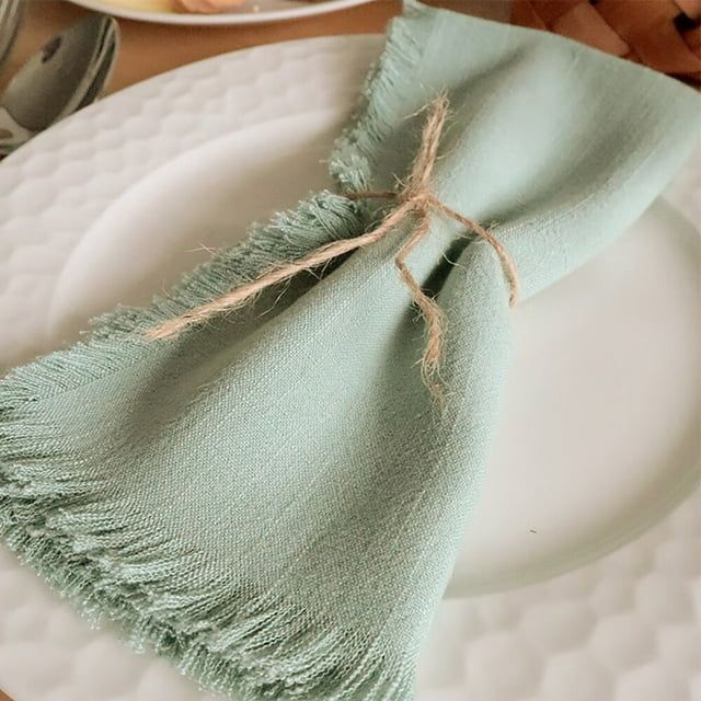 Sea Green Fringe Napkins