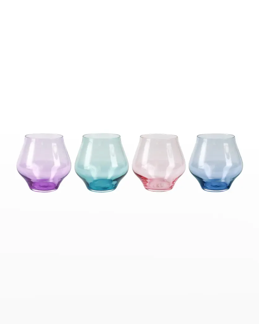 Contessa Assorted Stemless Wine Glasses - Set of 4