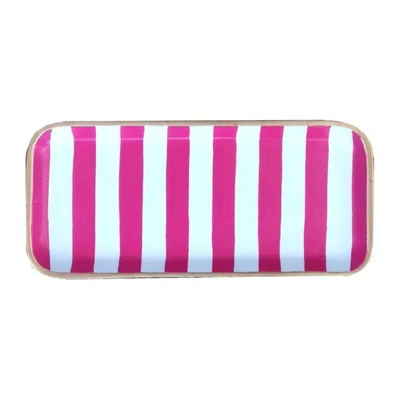 Small Tray in Pink Stripe