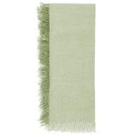 FRINGED LINEN NAPKIN SET OF 4 GREEN