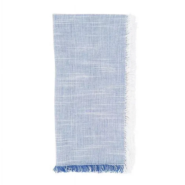 Two-Tone Fringe Napkin, Blue