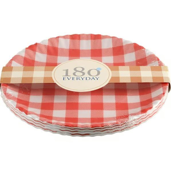 Red Gingham Paper Plate