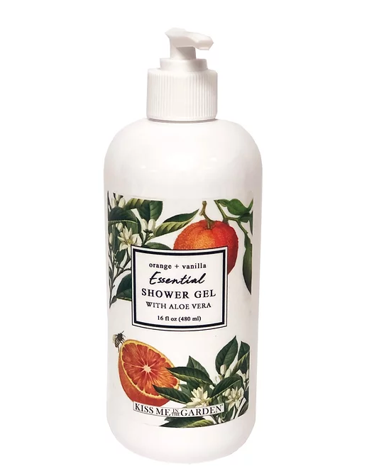 orange vanilla 16 oz shower gel, clear