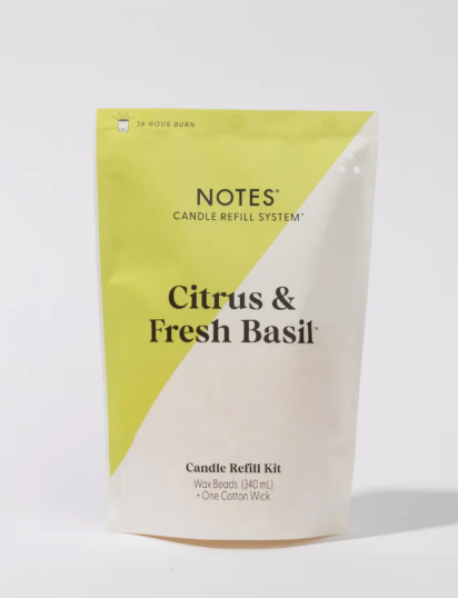 Citrus &amp; Fresh Basil Candle Refill Kit