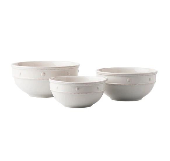 Berry &amp; Thread Whitewash Nesting Serving Bowls Set/3