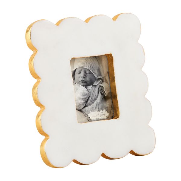 Large Scalloped Marble Frame